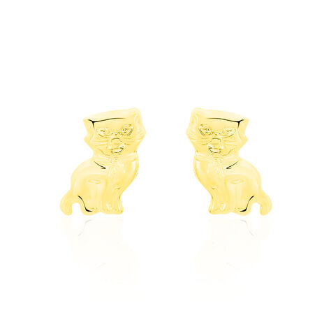 Boucles D'oreilles Puces Florenta Chat Or Jaune - Puces Enfant | Marc Orian