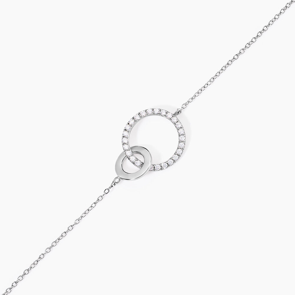 Bracelet Dita Argent Blanc Oxyde De Zirconium - Bracelets Anneaux Entrelaces Femme | Marc Orian