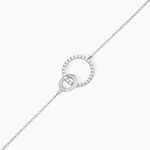 Bracelet Dita Argent Blanc Oxyde De Zirconium - Bracelets Anneaux Entrelaces Femme | Marc Orian