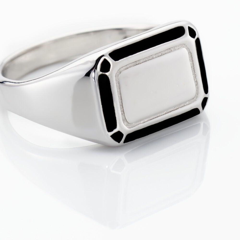 Chevalière Manny Argent Blanc - Chevalières Homme | Marc Orian