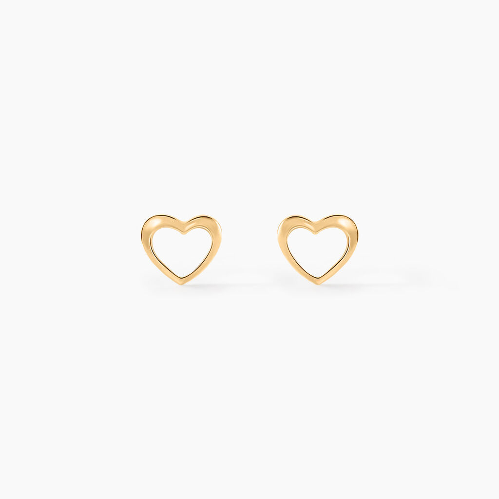 Boucles D'oreilles Puces Anne-maudae Coeurs Or Jaune - Clous d'oreilles Femme | Marc Orian