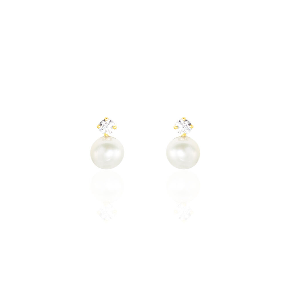 Boucles D'oreilles Puces Eolande Or Jaune Perle De Culture - Puces Femme | Marc Orian