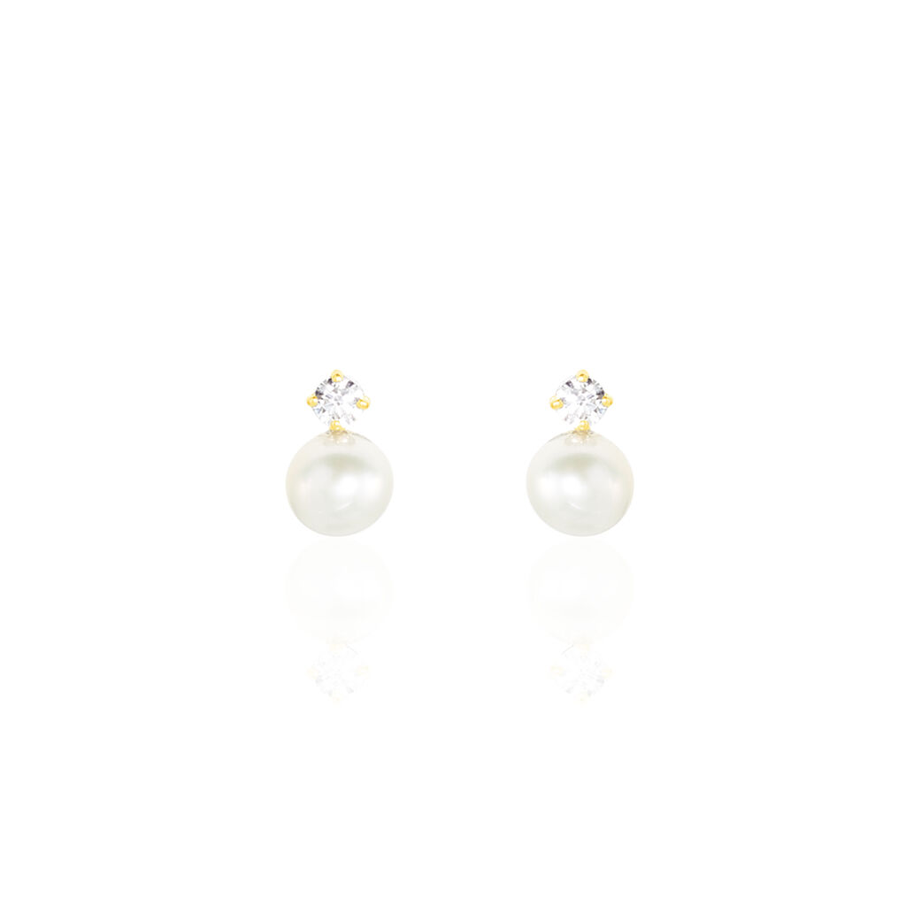 Boucles D'oreilles Puces Eolande Or Jaune Perle De Culture - Puces Femme | Marc Orian