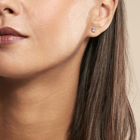 Boucles D'oreilles Puces Rio Santa Teresa Argent Rose Oxyde - Clous d'oreilles Femme | Marc Orian