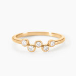 Bague Halo Plaqu&eacute; Or Jaune Oxyde De Zirconium - Bijoux fantaisie Femme | Marc Orian