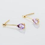 Boucles D'oreilles Pendantes Goutte Or Jaune Amethyste - Pendantes Femme | Marc Orian