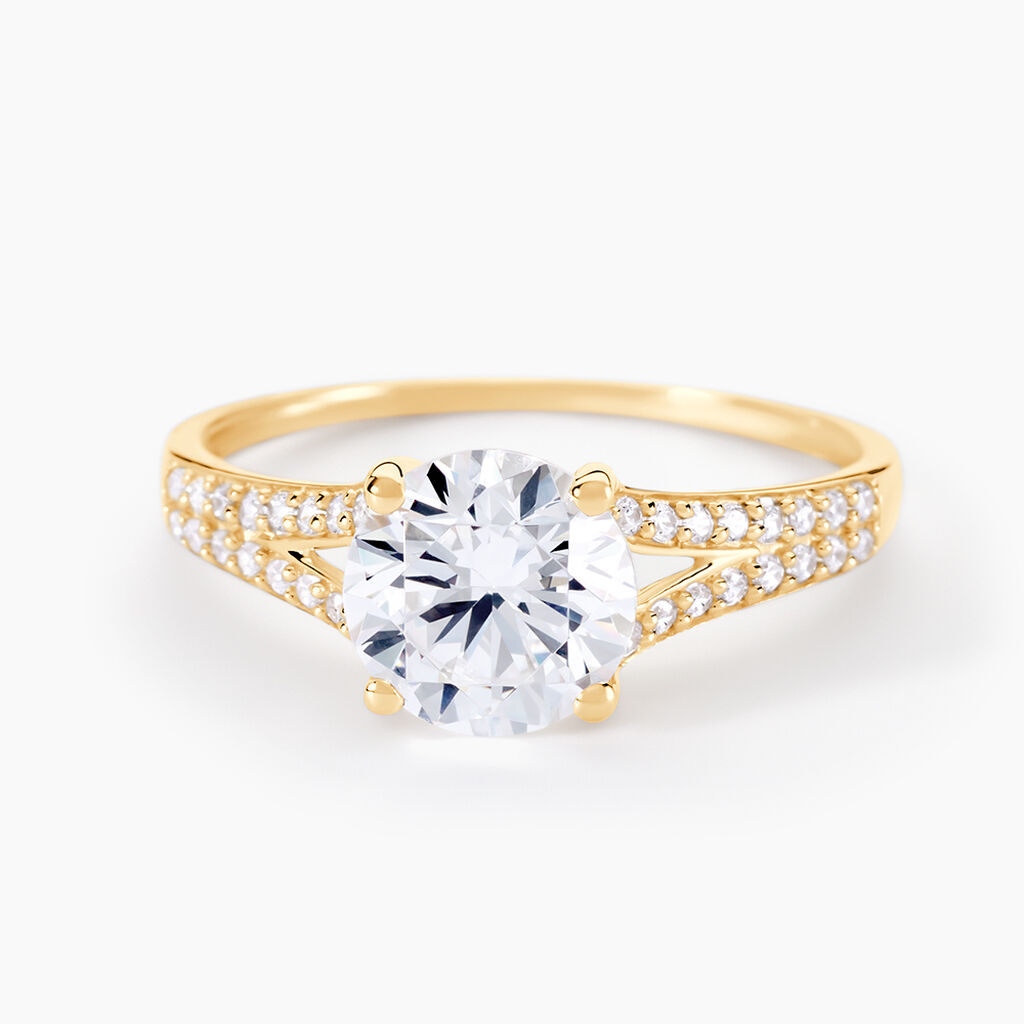 Bague Or Jaune Carolina Oxyde De Zirconium - Solitaires Femme | Marc Orian