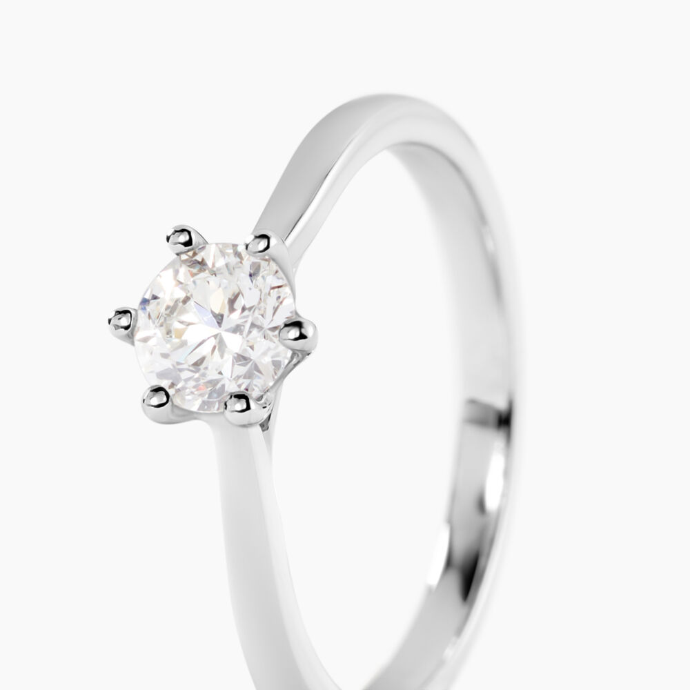 Bague Solitaire Athena Or Blanc Diamant - Parures de mariage Femme | Marc Orian