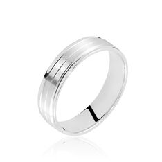 Alliance Basile Ruban Plat Or Blanc - Alliances Famille | Marc Orian