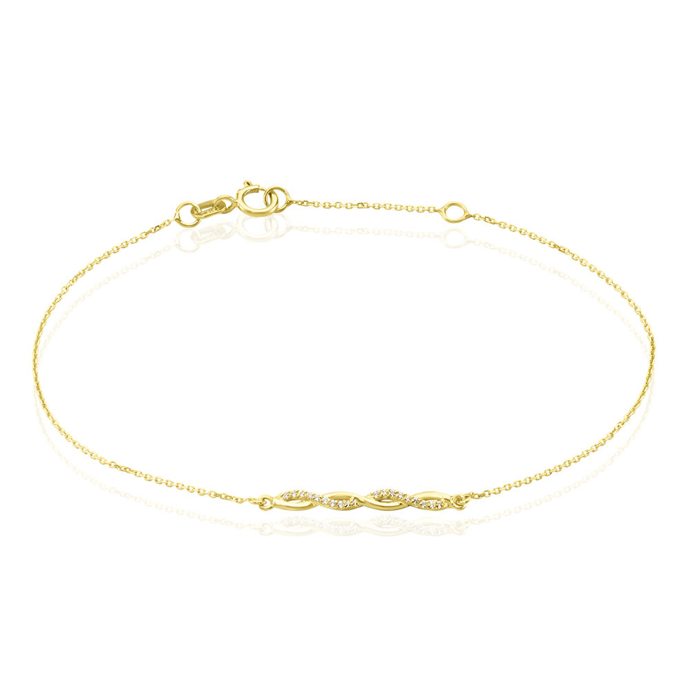Bracelet Carolyne Or Jaune Oxyde De Zirconium - Bracelets Anneaux Entrelaces Femme | Marc Orian