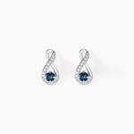 Boucles D'oreilles Puces Augusta Or Blanc Topaze Et Oxyde De Zirconium - Puces Femme | Marc Orian