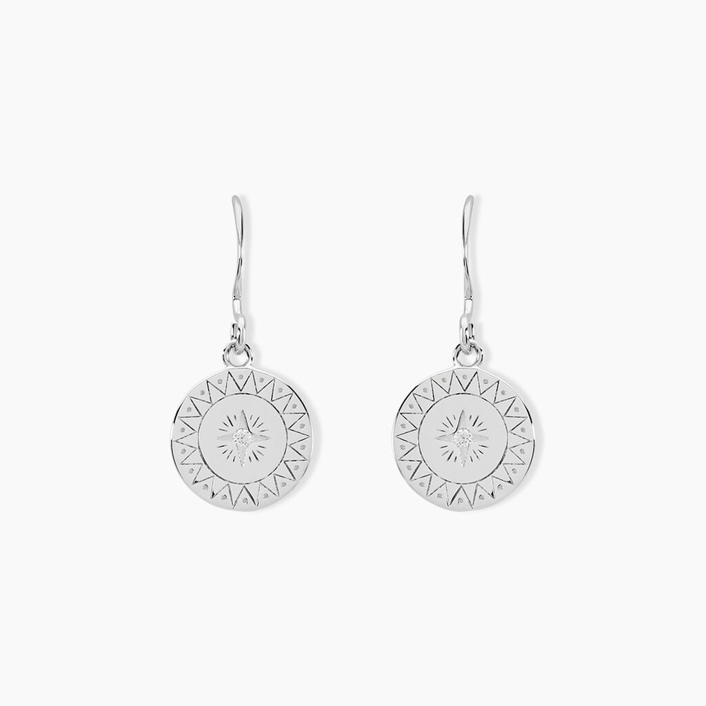 Cr&eacute;oles Isra Argent Blanc Oxyde De Zirconium - Cr&eacute;oles Femme | Marc Orian
