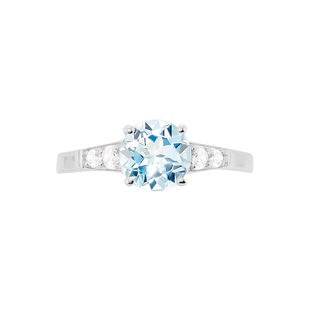 Bague Maysara Or Blanc Topaze Et Oxyde De Zirconium - Bagues pierres fines Femme | Marc Orian