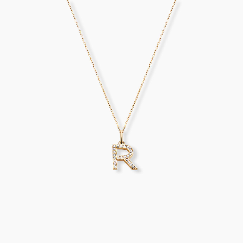 Pendentif Lettre R Or Jaune Oxyde - Pendentifs Famille | Marc Orian