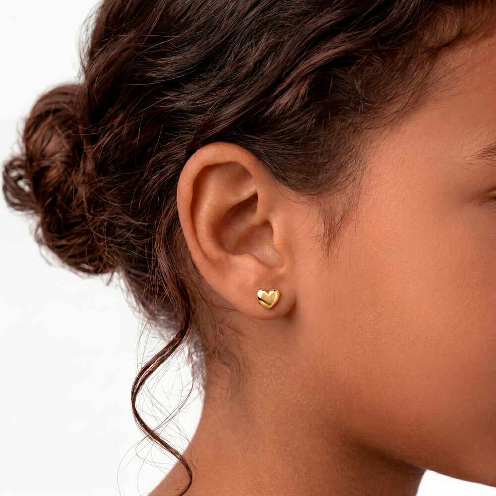Boucles D'oreilles Puces Aricia Coeur Or Jaune - Puces Enfant | Marc Orian