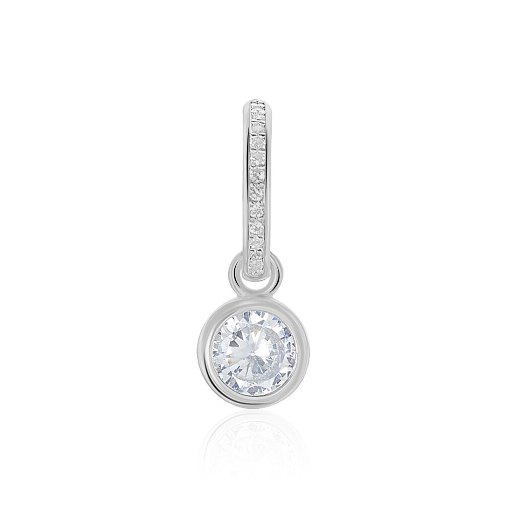 Cr&eacute;ole Unitaire Ancelin Rondes Argent Blanc Oxyde De Zirconium - Piercings d'oreilles Femme | Marc Orian