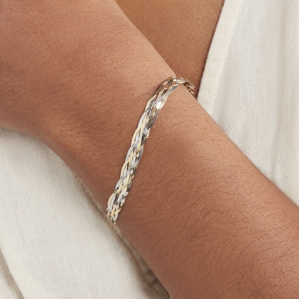 Bracelet Jasmin Tresse Or Bicolore - Bracelets Tressés Femme | Marc Orian