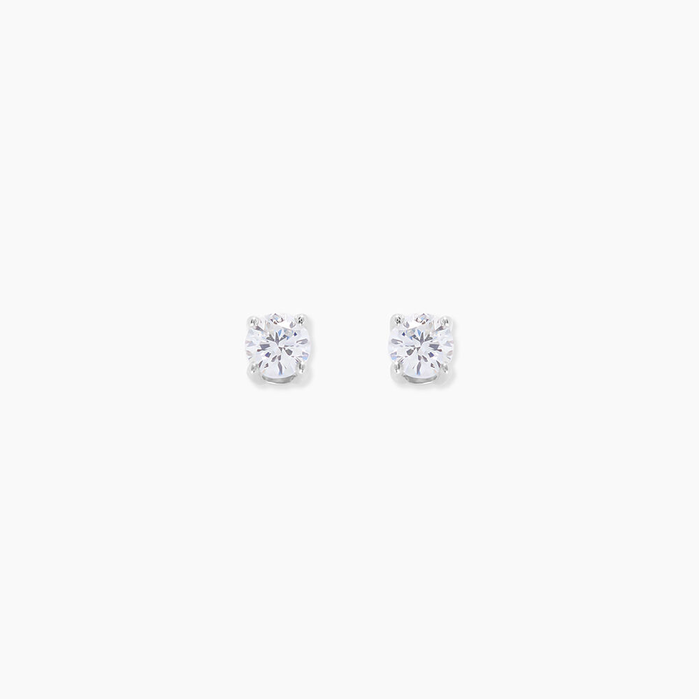 Boucles D'Oreilles Puces One Or Blanc Diamants - Boucles d'oreilles mariage Femme | Marc Orian
