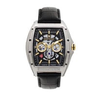 cadran argenté fond noir bracelet cuir noir