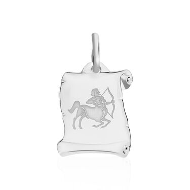 Pendentif Zodiaque Parchemin Argent Blanc