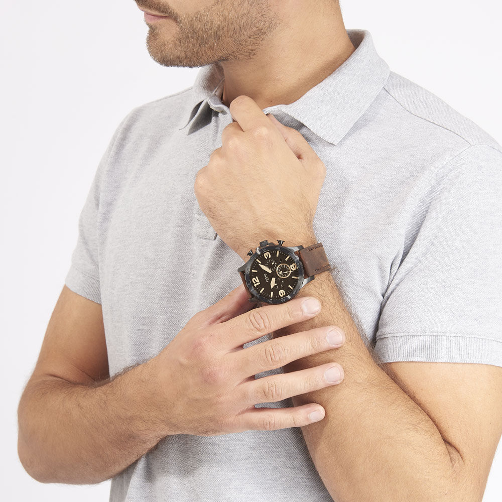 Montres Fossil Noir Cuir • Marc Orian