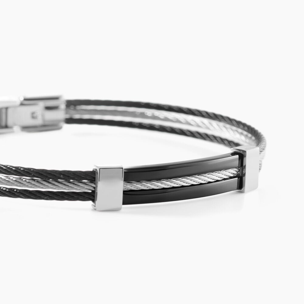 Bracelet Tobby Acier Blanc Cristal - Bracelets cha&icirc;nes Homme | Marc Orian