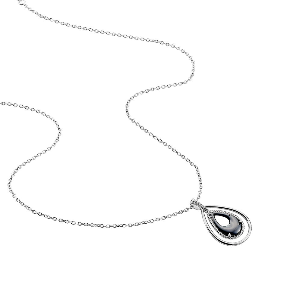 Collier Brewen Argent Blanc C&eacute;ramique Et Oxyde De Zirconium - Colliers avec pierres Femme | Marc Orian