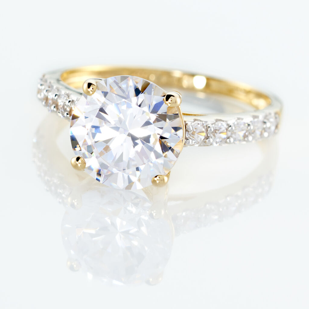 Bague Solitaire Terese Or Jaune Oxyde De Zirconium - Bagues Solitaire Femme | Marc Orian