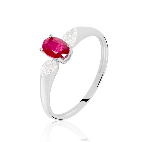 Bague Edgina Or Blanc Rubis Et Diamant - Bagues Femme | Marc Orian