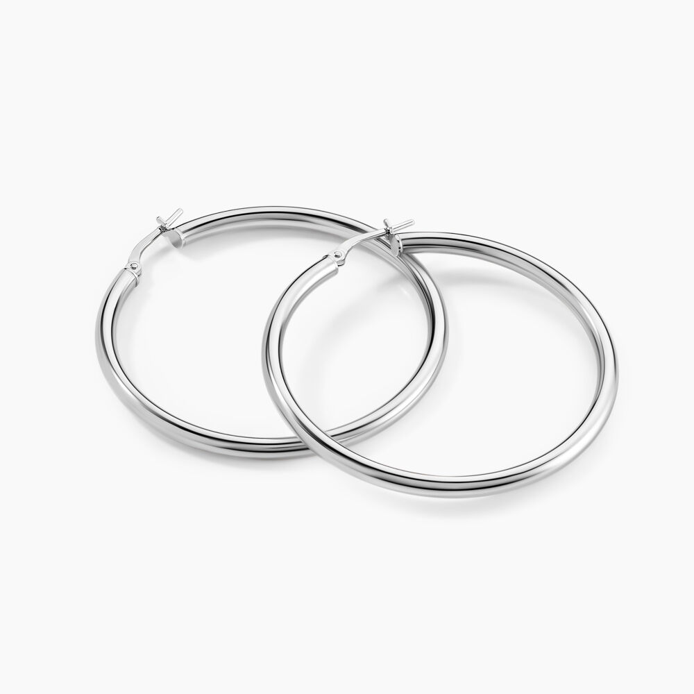Créoles Argent Blanc Anne - Créoles Femme | Marc Orian