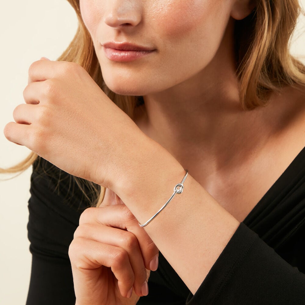 Bracelet Jonc Haria Argent Blanc - Bracelets joncs Femme | Marc Orian