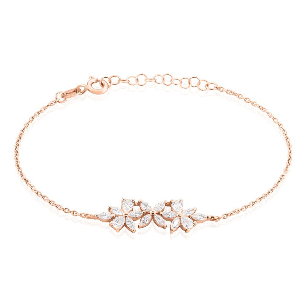 Bracelet Oralie Argent Rose Oxyde De Zirconium - Bracelets chaînes Femme | Marc Orian