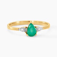 Bague Glykeria Or Jaune Emeraude Diamant