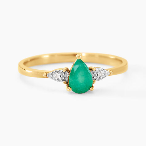 Bague Glykeria Or Jaune Emeraude Diamant - Bagues vintage Femme | Marc Orian