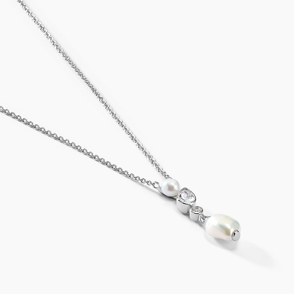 Collier Dua Argent Blanc Perle De Culture Oxyde De Zirconium - Colliers avec pierres Femme | Marc Orian