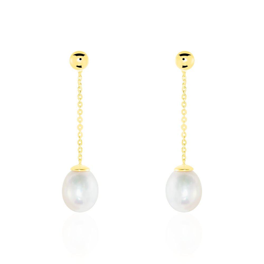 Boucles D'oreilles Pendantes Valera Or Jaune Perle De Culture - Pendantes Femme | Marc Orian