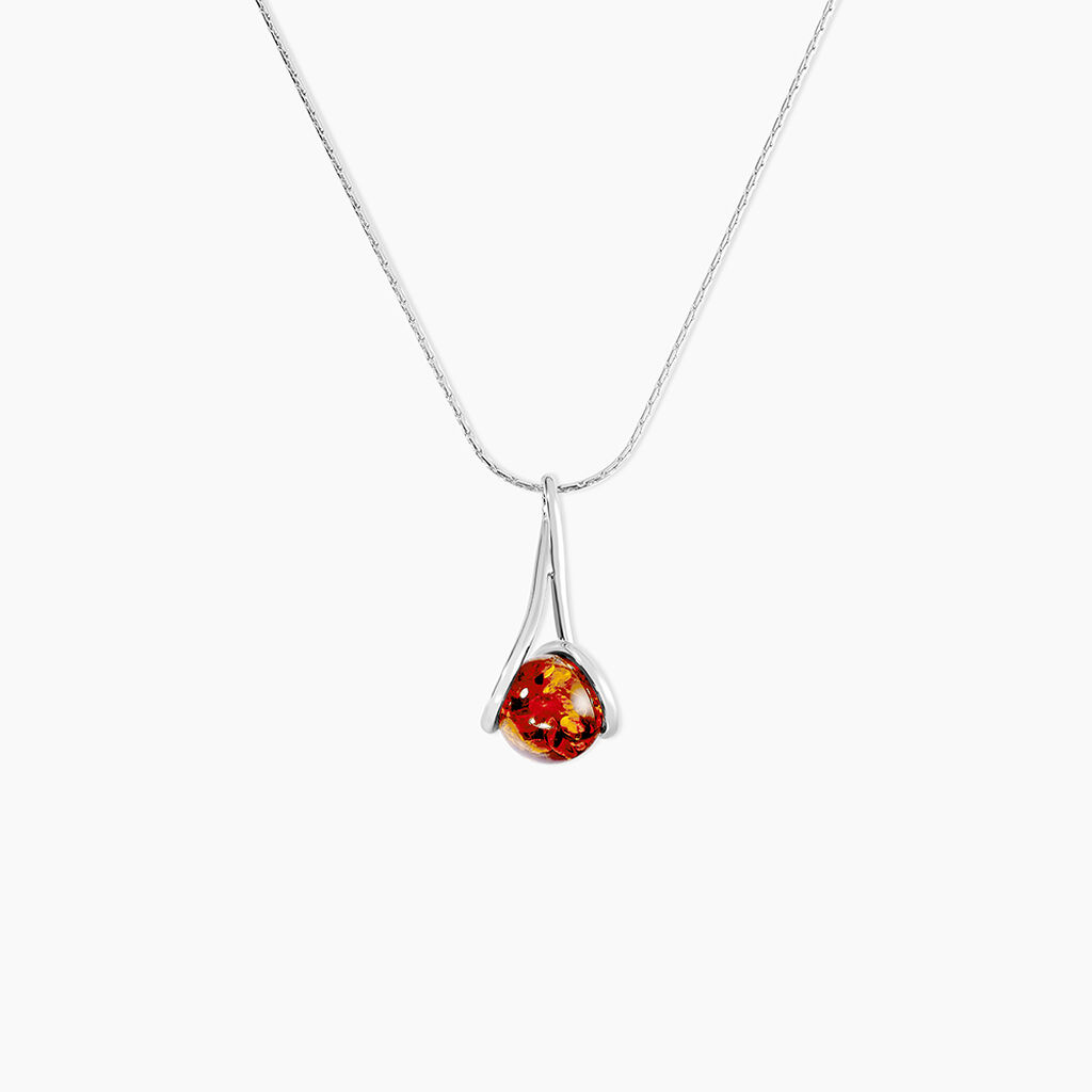 Collier Argent Blanc Simona Ambre - Colliers avec pierres Femme | Marc Orian