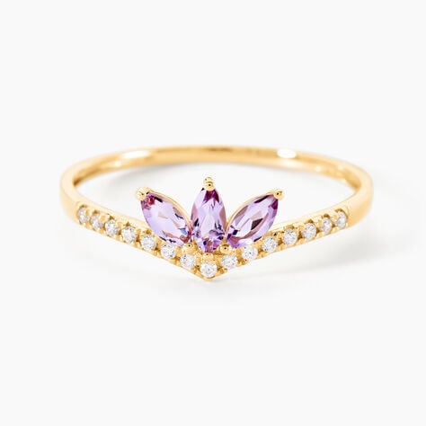 Bague Malamis Or Jaune Améthyste Oxyde De Zirconium - Bagues pierres fines Femme | Marc Orian