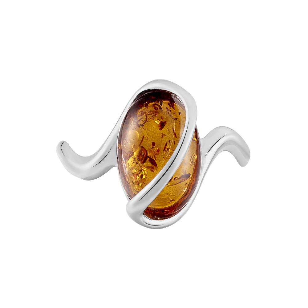 Bague Argent Blanc Leeloo Ambre - Bagues vintage Femme | Marc Orian