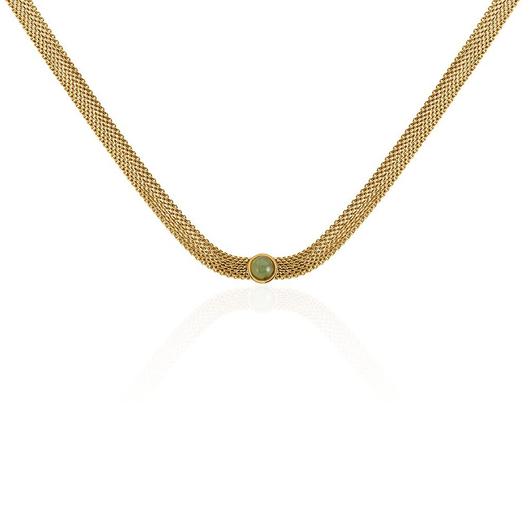 Collier Veria Acier Jaune Aventurine - Colliers avec pierres Femme | Marc Orian