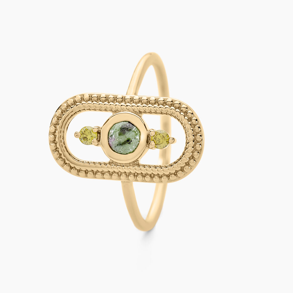Bague Jasmee Plaque Or Jaune Pierre De Synthese Oxyde De Zirconium - Bagues de promesse Femme | Marc Orian