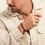 Bracelet Phebus Him Cordon Noir Pierre De Lave - Bracelets cordons Homme | Marc Orian