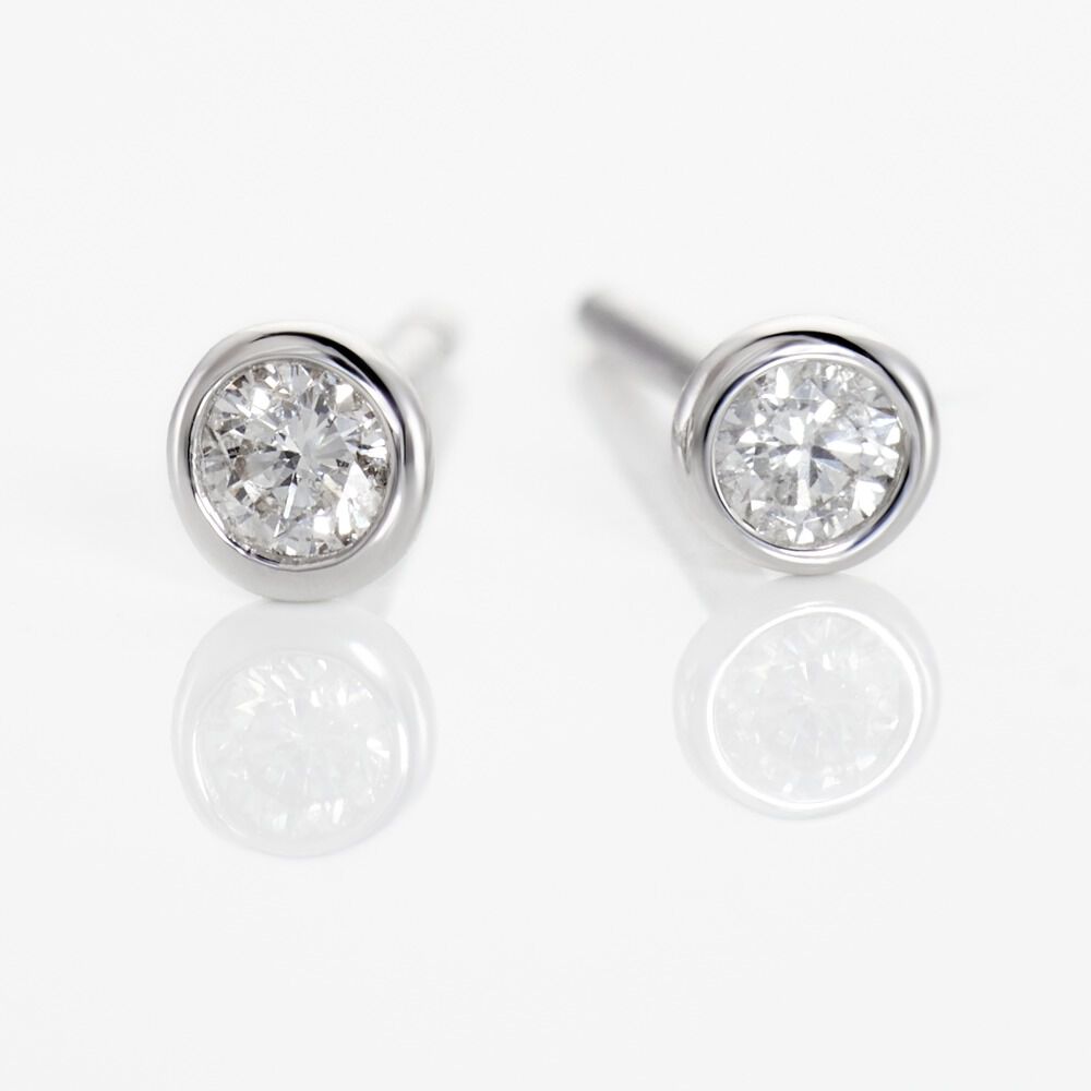 Boucles D'oreilles Puces Ofelia Or Blanc Diamant - Boucles d'oreilles mariage Femme | Marc Orian
