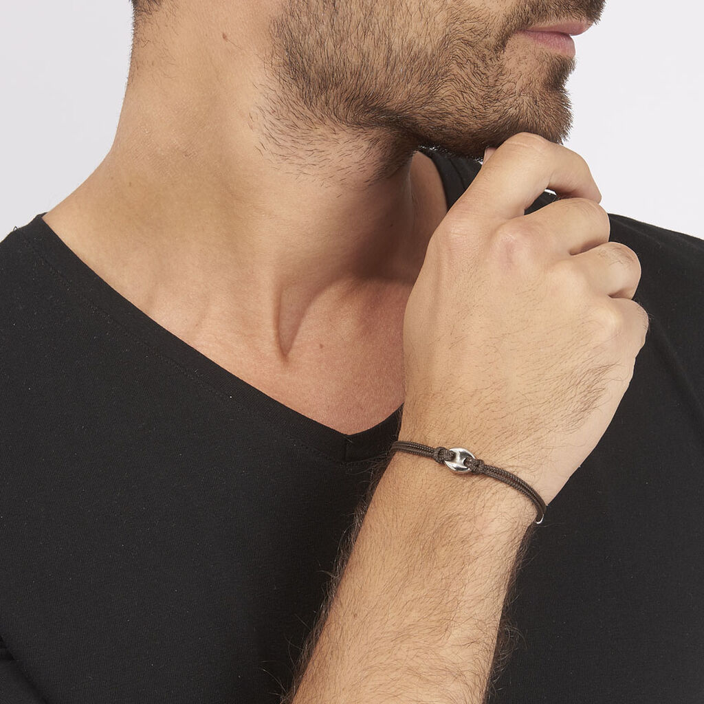 Bracelet Fabrice Acier Blanc - Bracelets cordons Homme | Marc Orian