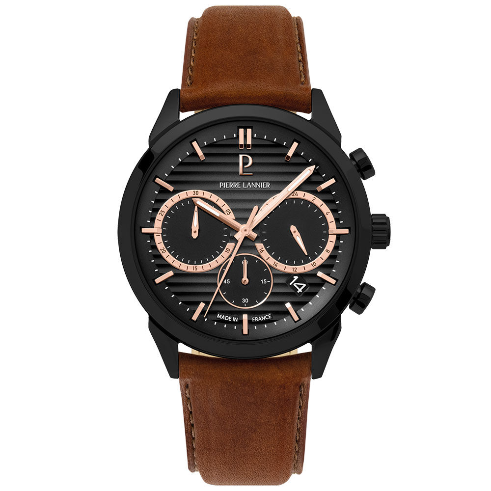 Montre Pierre Lannier Monarck Noir - Montres étanches Homme | Marc Orian