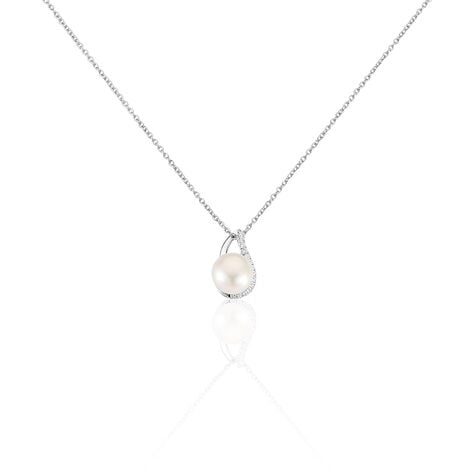 Collier Sasha Argent Blanc Perle De Culture Et Oxyde De Zirconium - Colliers avec pierres Femme | Marc Orian
