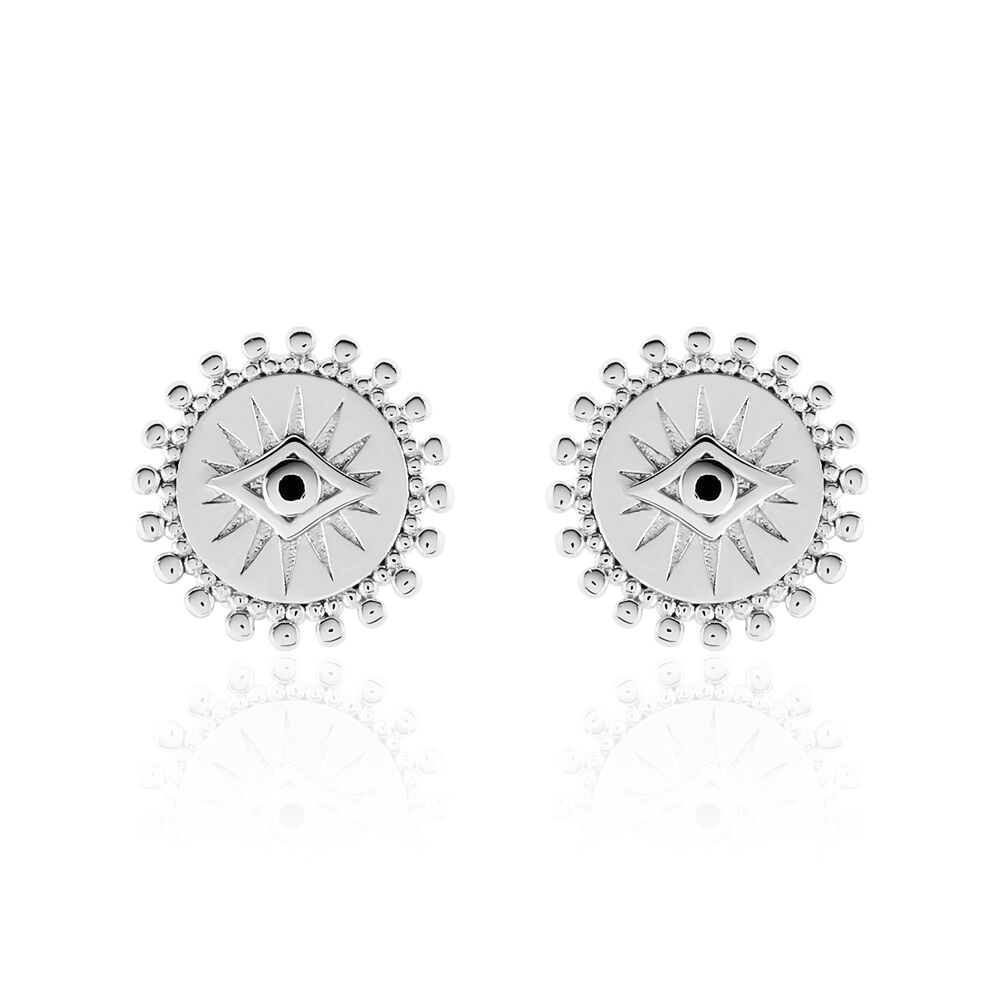 Boucles D'oreilles Puces Salvia Argent Blanc Oxyde De Zirconium - Puces Femme | Marc Orian