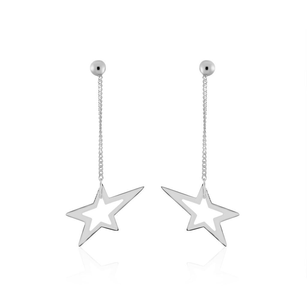 Boucles D'oreilles Pendantes Eloisa Argent Blanc - Boucles d'oreilles Pendantes Femme | Marc Orian