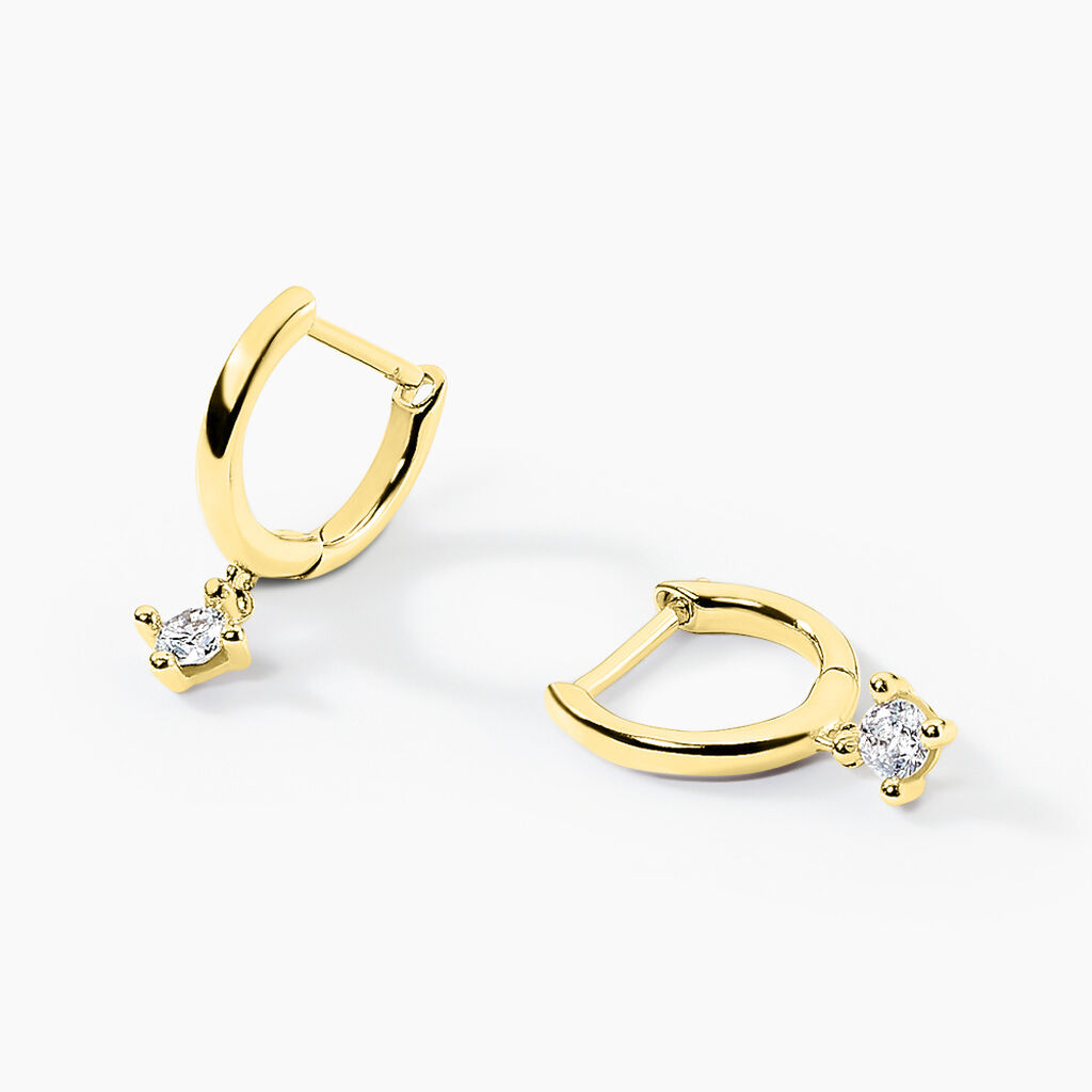 Créoles Claud Or Jaune Diamant Synthétique - Créoles Femme | Marc Orian