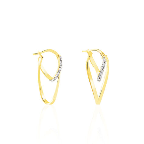 Cr&eacute;oles Luna Or Jaune Strass - Cr&eacute;oles Femme | Marc Orian